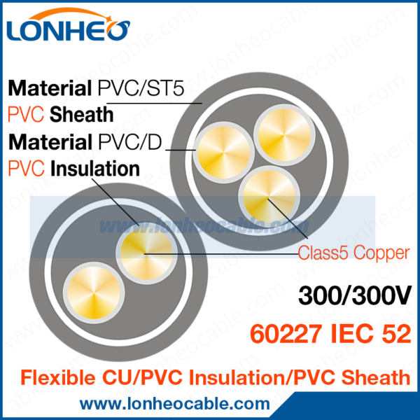 IEC52 300V-300V Hook Up Wire Class5 Construction